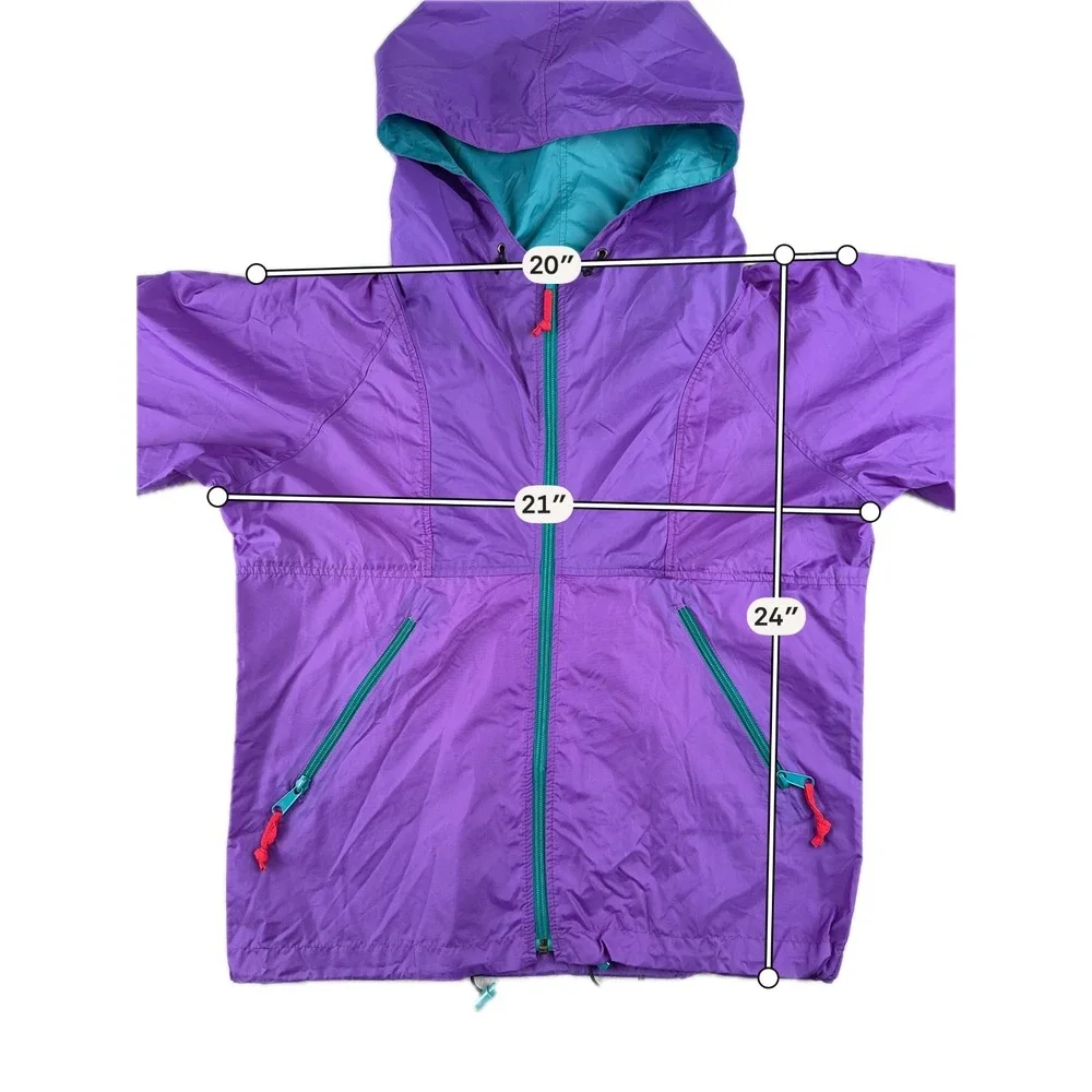 VTG Sierra Designs Anorak Windbreaker Rain Jacket Purple Teal Outdoors Size S